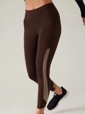 Athleta Ultimate Stash Craft Tights Leggings Toasted Brown Women’s Size Medium